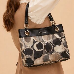 COACH F17649 Signature Sateen Ashley Purse Handbag